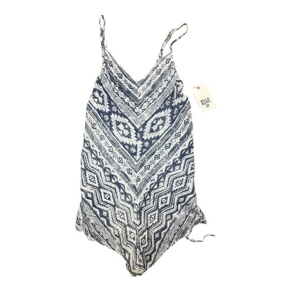 NWT Billabong Keep Dreamin Blue Print Romper Size M Festival Boho - Picture 10 of 10